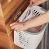 Plastic Laundry Basket High-capacity Move Dirty Clothes Save Space Drainage Design Household Storage Bucket Bathroom Glass Frame