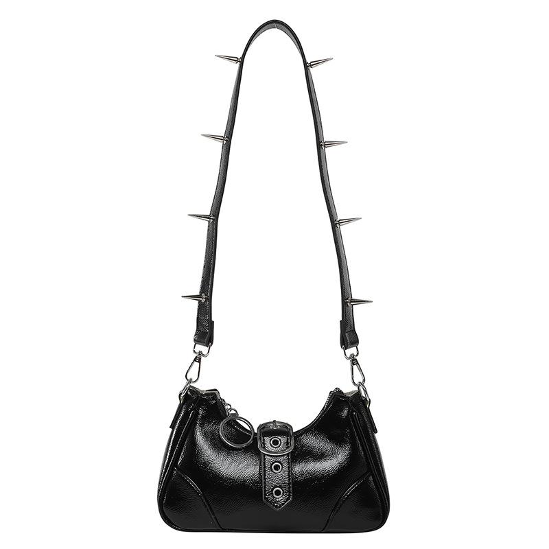 Trend Spice Girl Style Personality Long Rivet Underarm Bag Women's Niche Fashion Street Sweet Cool Shoulder Crossbody Bag