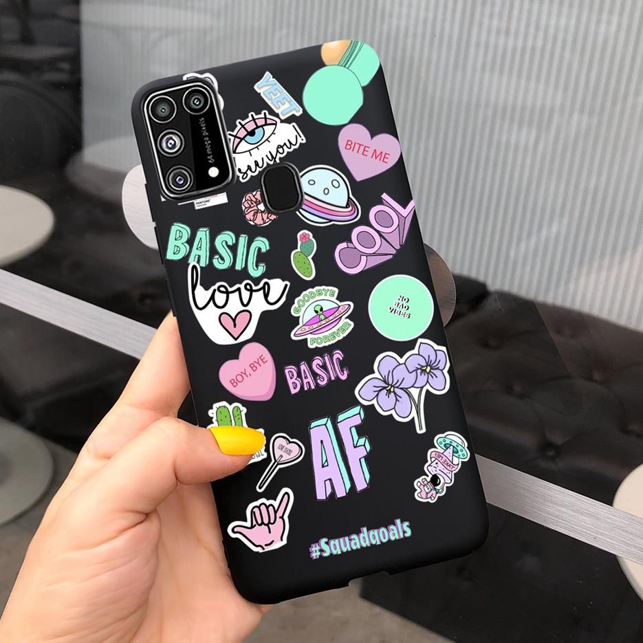 For Samsung Galaxy M31 Case SM-M315F Cute Bear Cartoon Painted Cover Phone Case For Samsung M31 M 31 GalaxyM31 Bumper Soft Funda