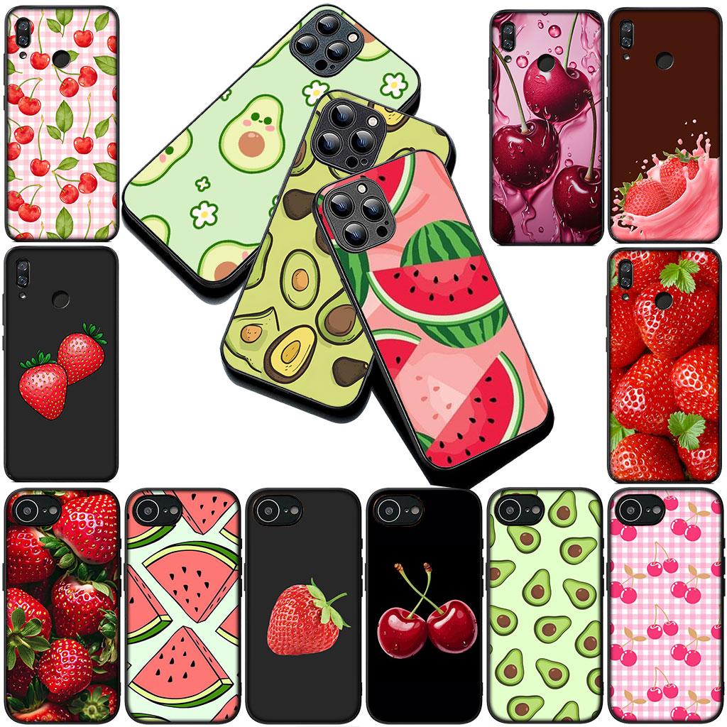 Kirsch Erdbeer Frucht Sommer Avocado Zitrone Hülle für Samsung Galaxy S25 S24 S23 FE Ultra Plus S7 Edge S25+ S23+ A56 5G Hülle