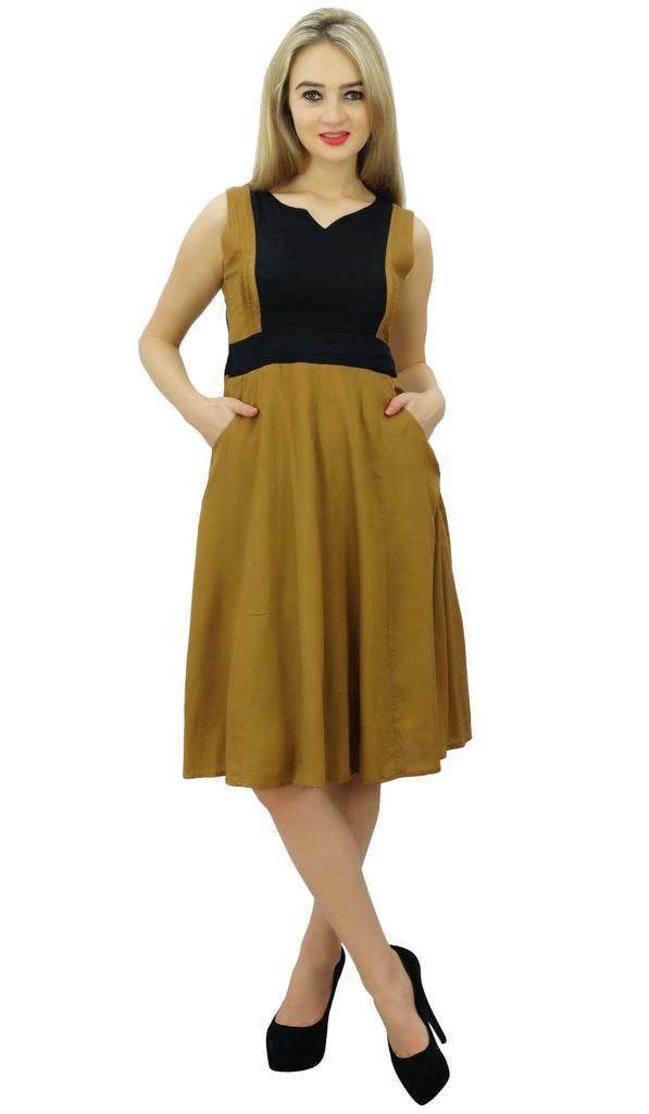 Bimba Women's Rayon Casual Shift Dress Sleeveless Summer Dresses