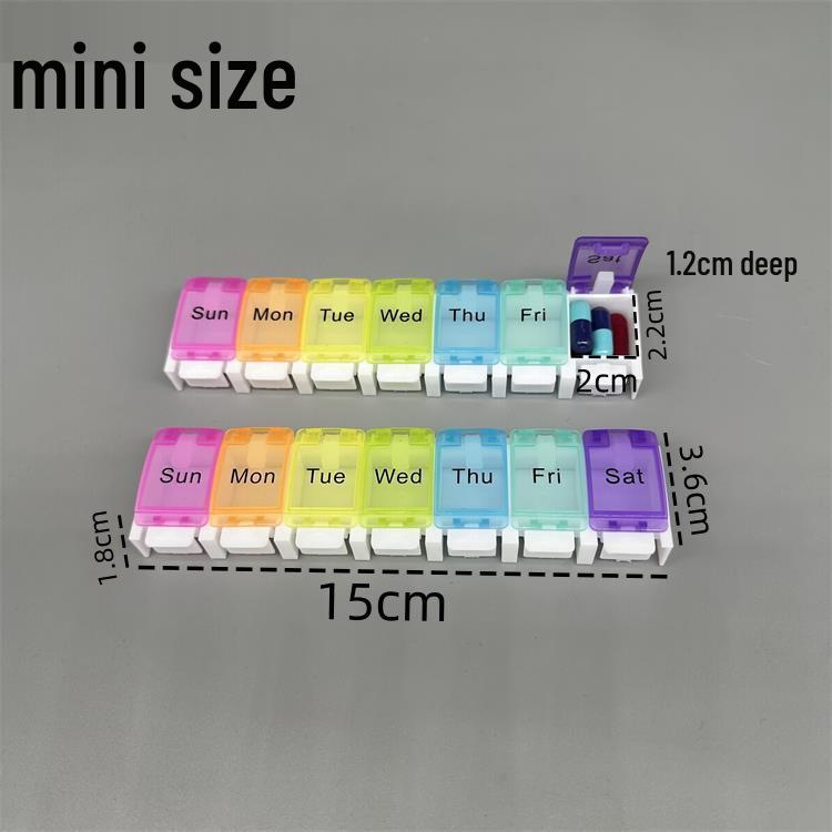 Portable Mini Press Medicine Box: Weekly Detachable Compartments - Travel Storage & Custom Logo