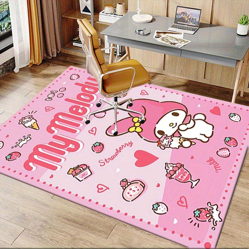 1pc Sanrio Kulomi Soft Printed Area Rug, Office Carpet, Under Chair Protector Blanket for Bathroom, Living Room, Bedroom, Laun