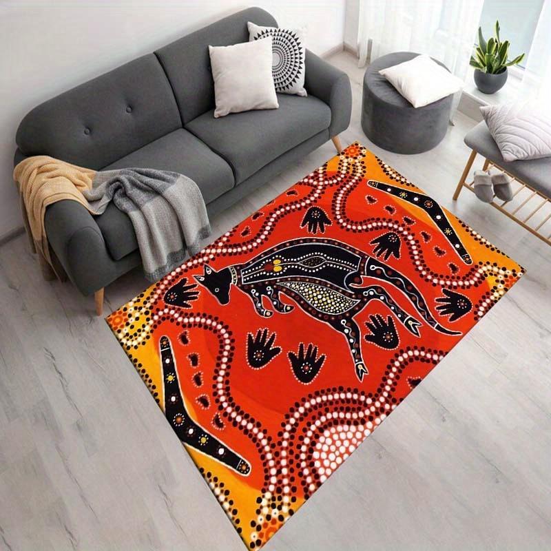 Plush Animal Print Square Rug - Non-Slip, Warm, and Stylish for Living Room or Bedroom, Multiple Sizes Available, Polyester