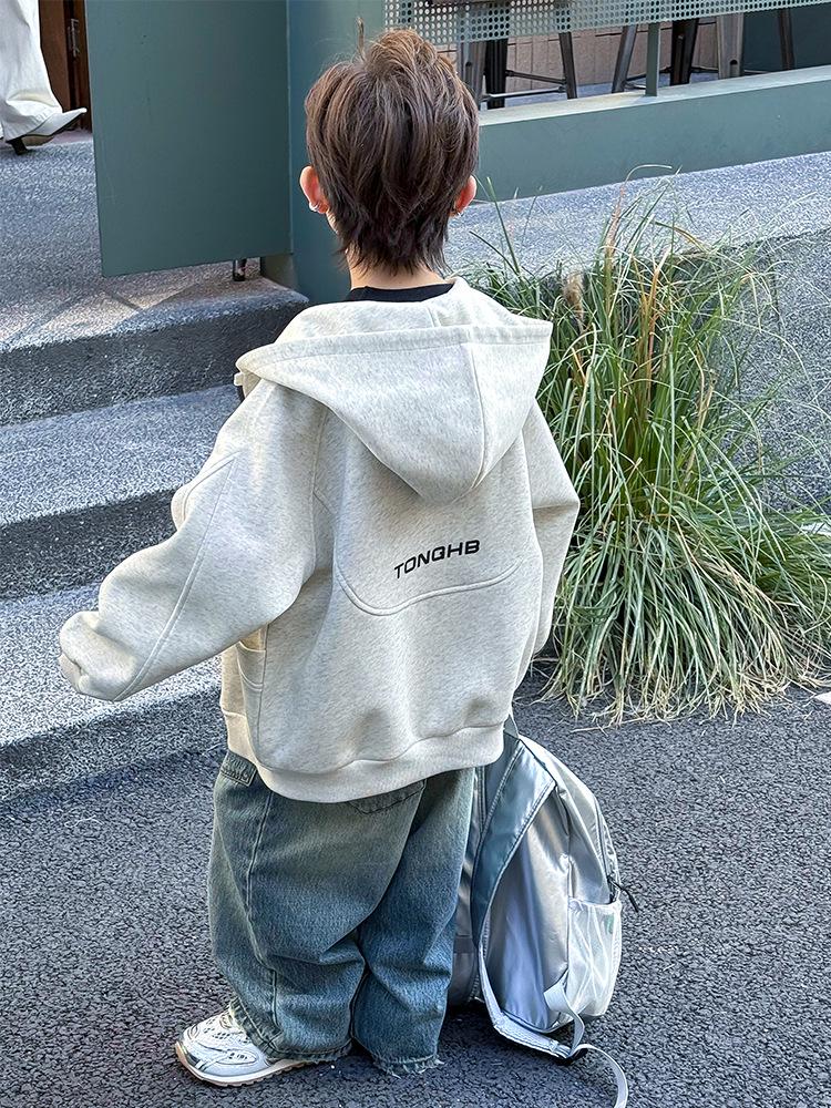 2025 Frühling & Herbst Jungen Kapuzenjacke - Lässiger Cardigan Pullover für Kinder