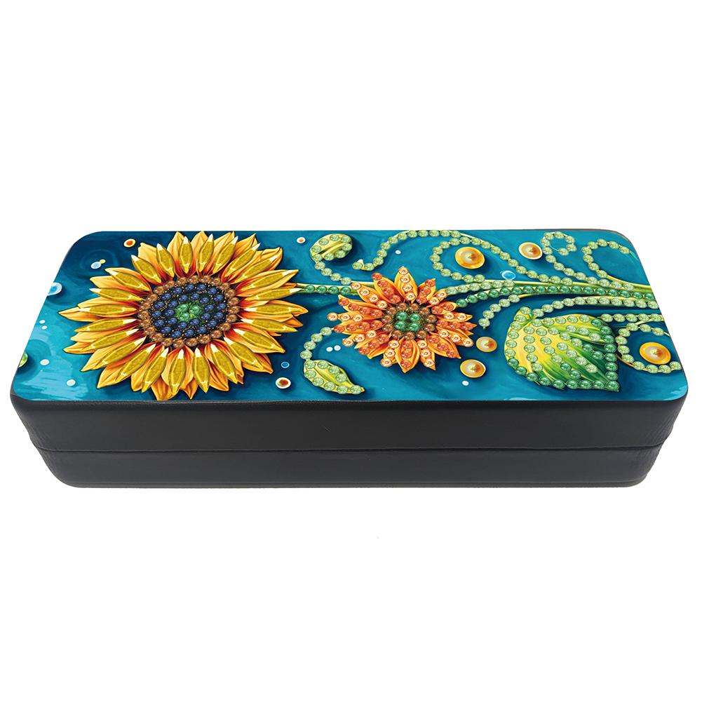 Eule Diamant Malerei Brillenetui Strasssteine Sonnenbrillen Aufbewahrungsbox PU Brillenhalter Etui für Erwachsene Anfänger