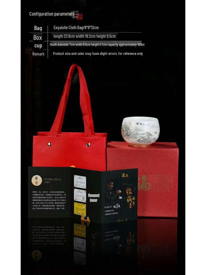 Dehua Crystal Porcelain Mutton-fat Jade White Gongfu Teacup