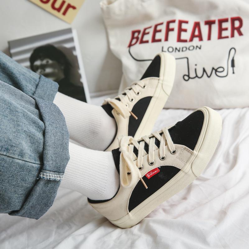 

Jiaben новые парусиновые туфли женские ретро бежевые корейская версия студенческие уличные ins кеды 40 бежевый