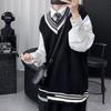 Men's College-Style Wool Sweater Vest: Trendy, Artistic, and Sleeveless for Autumn and Winter