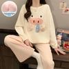 Women's Cute Polka Dot Pajama Set with Built-in Bra, Long Sleeve, Versatile for Indoor & Outdoor Wear - Spring/Autumn 2026 Collection