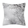 Snow Christmas Pillowcase Blue and White Printed Cushion Cover Snowflake  Tree Throw