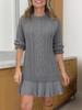 2025 Autumn/Winter Bestseller Women's Knitted Solid Sweater & Short Skirt Set