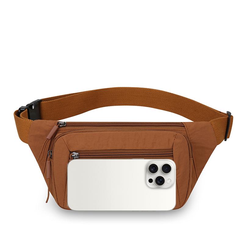 Women's Waterproof Nylon Convertible Waist Pack with Adjustable Strap Large Capacity Crossbody Chest Bag for Outdoor Activities