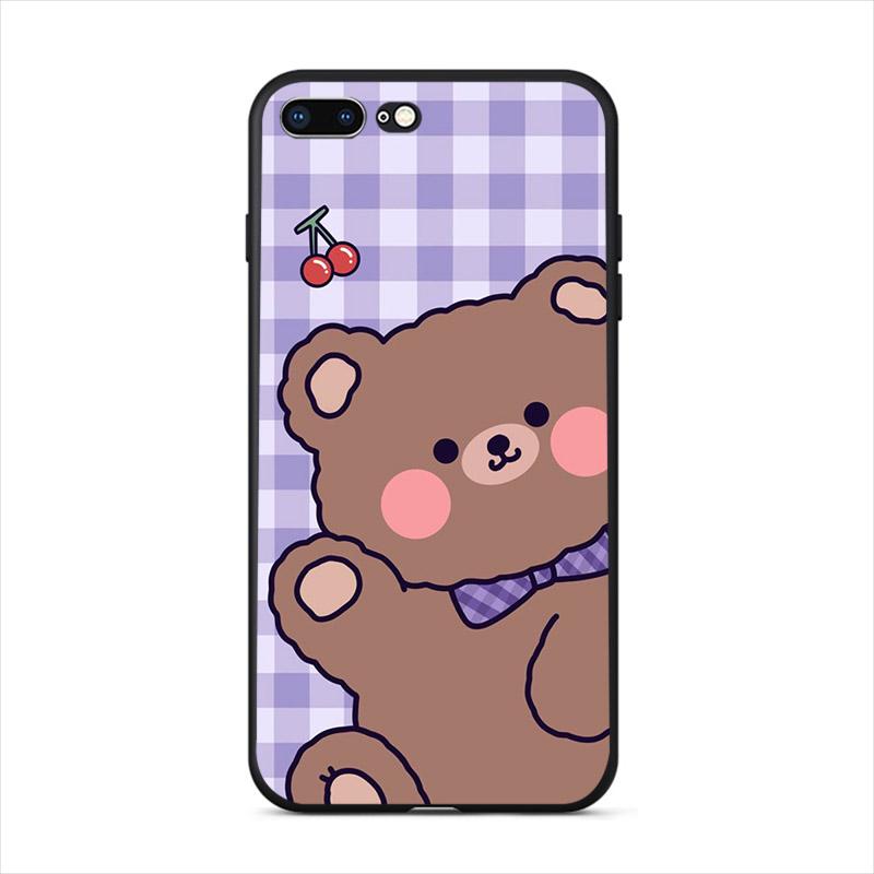 Lovely Cartoon Mobile Shell Cute Bear Phone Case For Iphone X XR XS 12 Mini 13 11 Pro Max 7 8 6S 6 Plus 5S SE 2020 10 Hard Cover