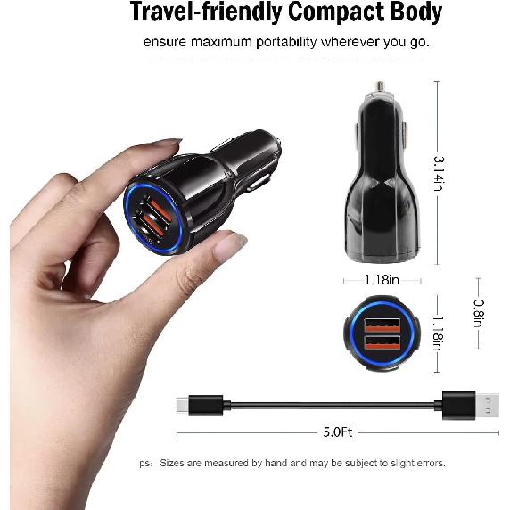 Fast Car Charger USB C Charging Cable Cord for Moto G Pure, Stylus 5G, Power, Play, One 5G Ace, G60S, G200, G9, G8, G7, Ultra Z4, G60, G22, G72, Edge