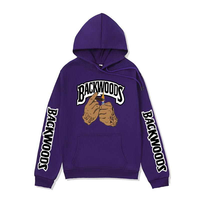 2025 new men's backwoods cigarette lighting printed sweater European and American street trendy sweater men's European size jacket