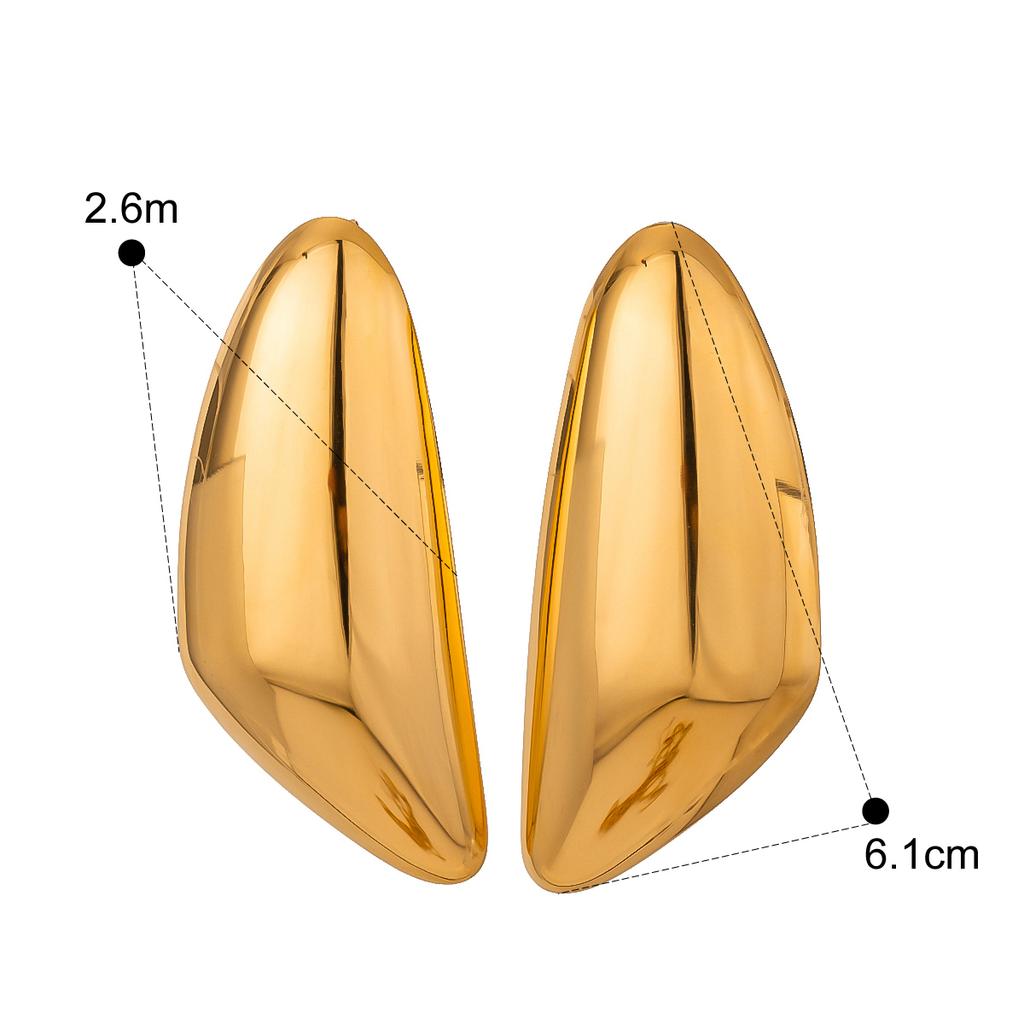 Yori Triangular Drop-Shaped Glossy Earrings Prevent Allergy Trendy Attractive Jewelry Accessories 2024 Waterproof