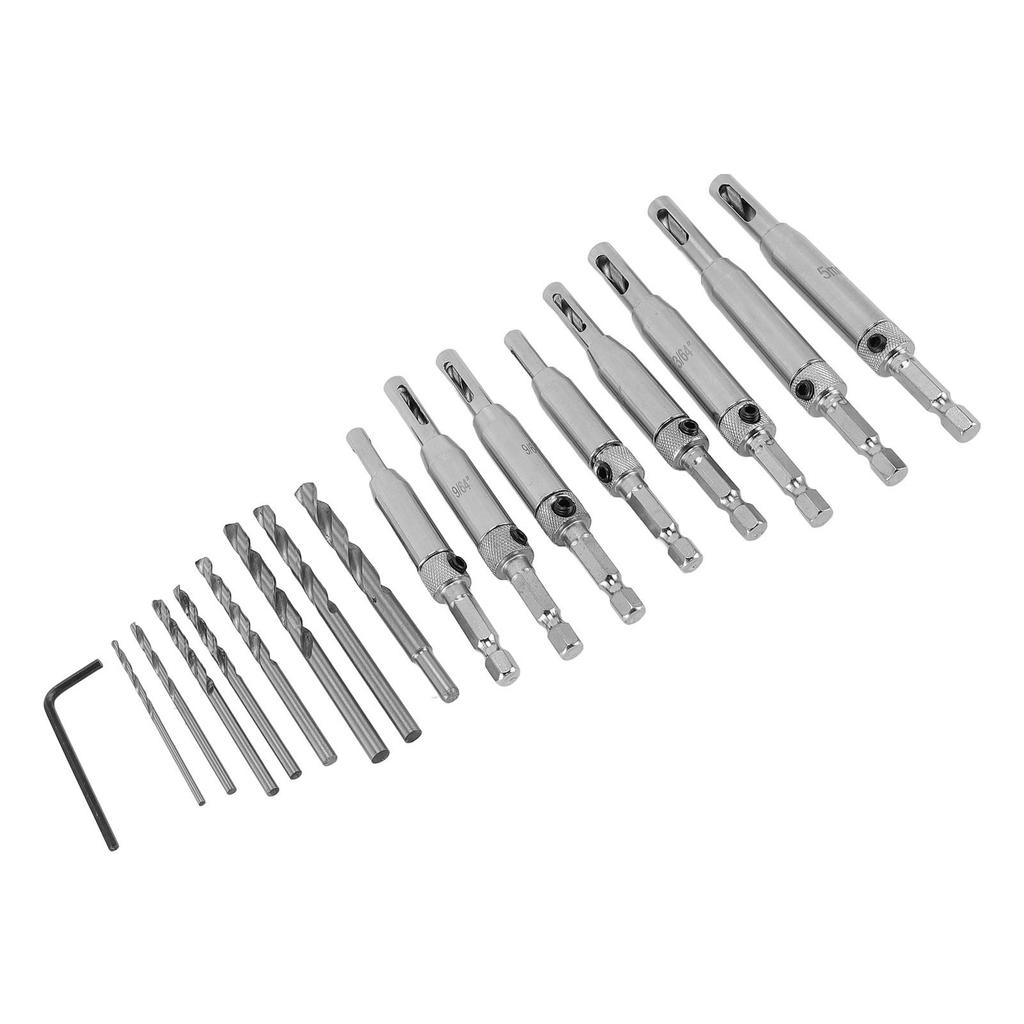 Self Centering Drill Bit Set Hex Shank Self Centering Hinge Tapper Core Drill Bit for Woodworking Window Door Hinge