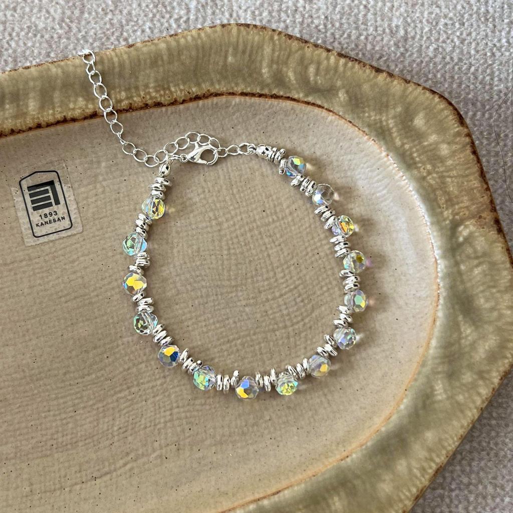 Dreamy Color Beads Silver Bracelet: Elegant, Light Bulb Design, Versatile Women's Jewelry