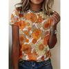 Summer Flower 3D Printing Fashion Street Trend T-Shirts Casual Loose Short Sleeve Round Neck Women's T-Shirts