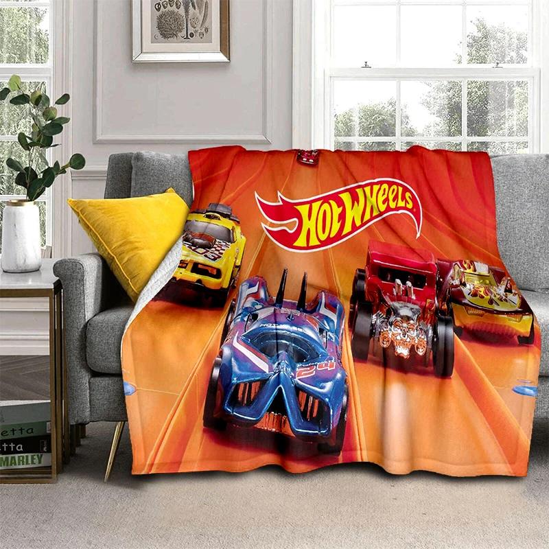 

2025 New new H-Hot Wheels Racing Car Cartoon Flannel Blanket,Soft Throw Blanket for Home Bedroom Bed Sofa Travel Cover Kid Gift 75x90cm