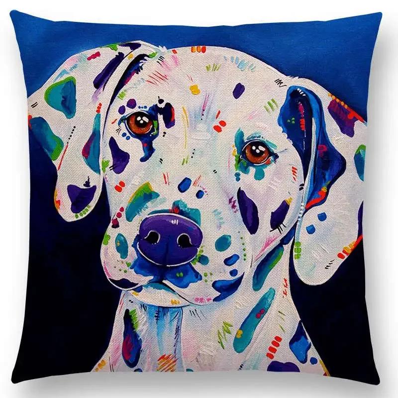 Oil Painting Animals ELK Cushion Cover Deer Lion Dogs Fox Bird Horse Sofa Throw Pillow Case