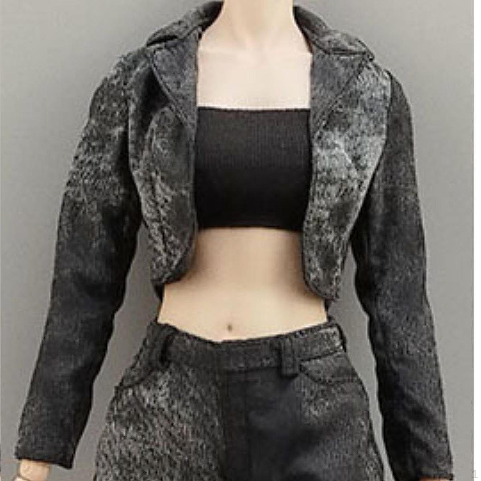 

1/6 Пальто Кукольная Одежда Переодевание Повседневная Легкая Опора Удобная Мягкая Стильная Фигурка Модель Black Gray