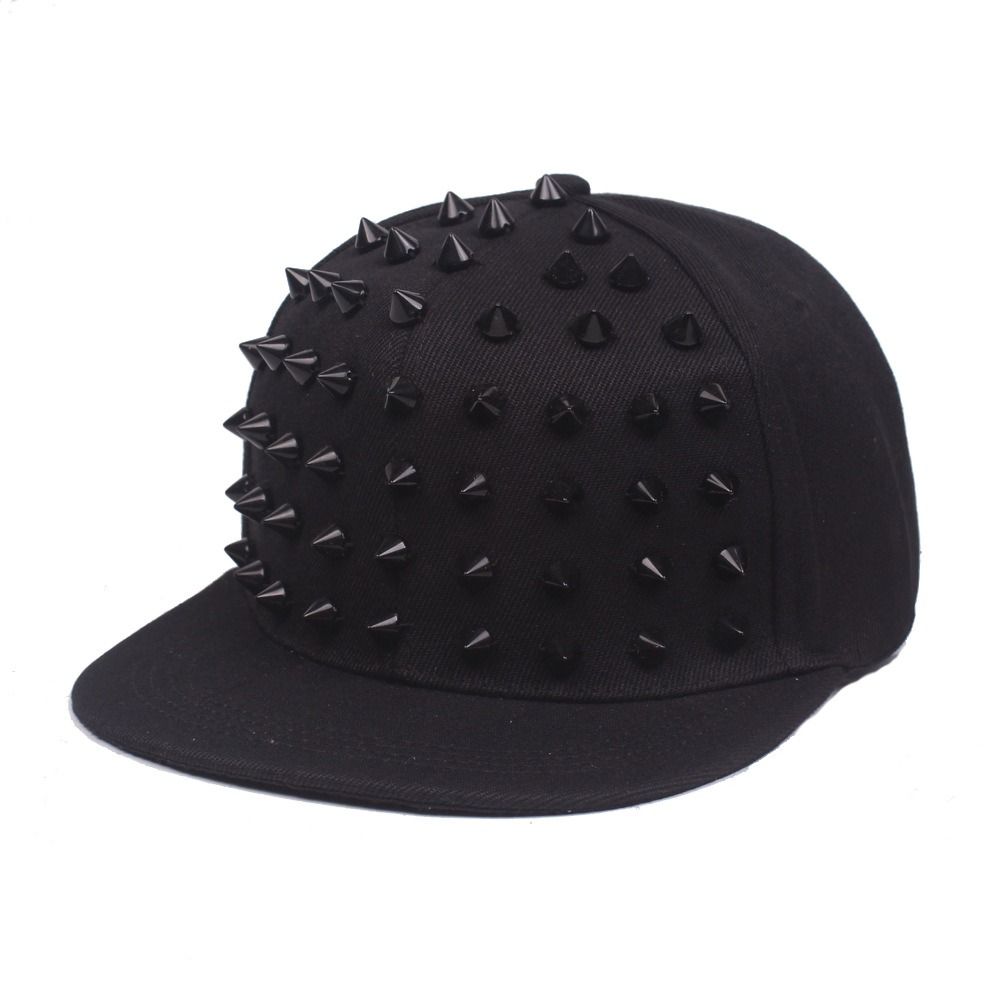 Sunshade Hip Hop Hat Adjustable Baseball Cap Casual Rivet Flat Hat Men and Women's