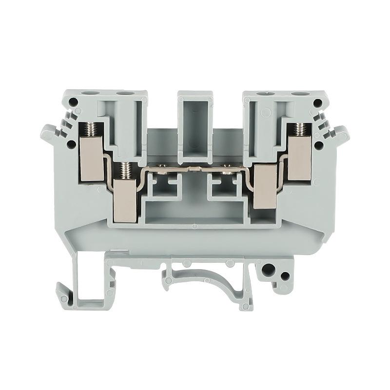 Chaoda UDK4 All-Copper Flame-Retardant Double-Layer DIN Rail Terminal Block 0.5-4mm² Two-In Two-Out