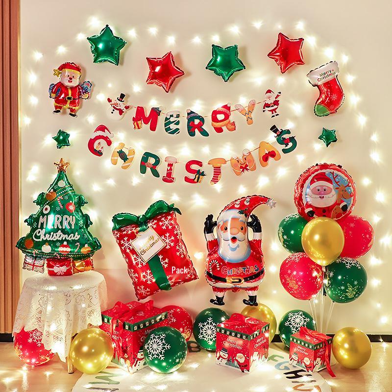 Christmas Party Balloon Decoration Set: Festive Backdrop & Kindergarten Team Building Atmosphere Decor