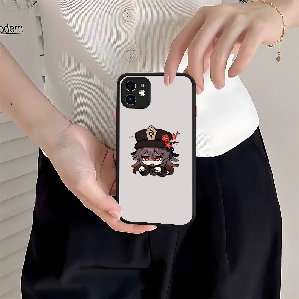 Anime Genshin Impact Matte Transparent Phone Cover For IPhone Case 16 15 14 13 12 11 Pro Max X XS Max Plus