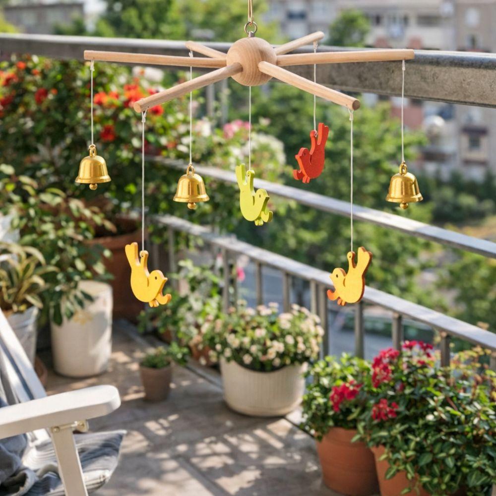 Vintage Style Rotating Wind Chime Rack Anti-rust Stable DIY Wind Chime Kit Smooth Hanging Bell Wind Chime Frame