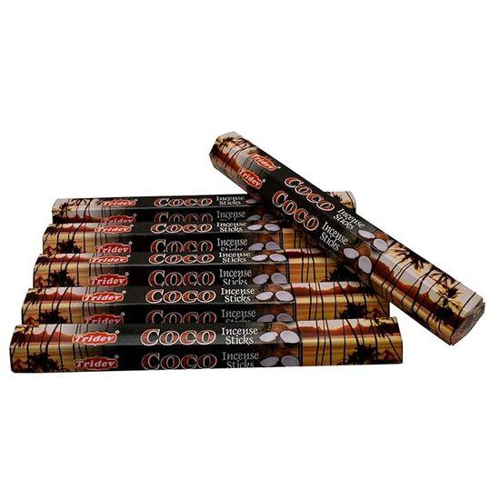 Tridev Agarbatti Coco Incense Sticks | Hexa Series | Devotional | 6 Pkt * 20Gm for Pooja/Worship | Fragrance