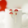 Ankola Red Irregular Fan-Shaped Earrings for Cheongsam Brides