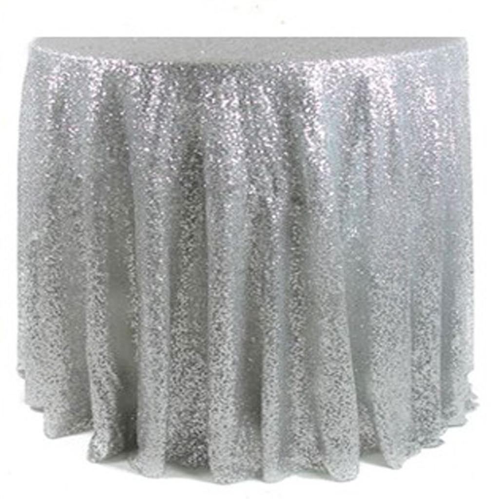 Elegant And Shimmering Sequin Tablecloth 48'' Round For Wedding And Dining Tables
