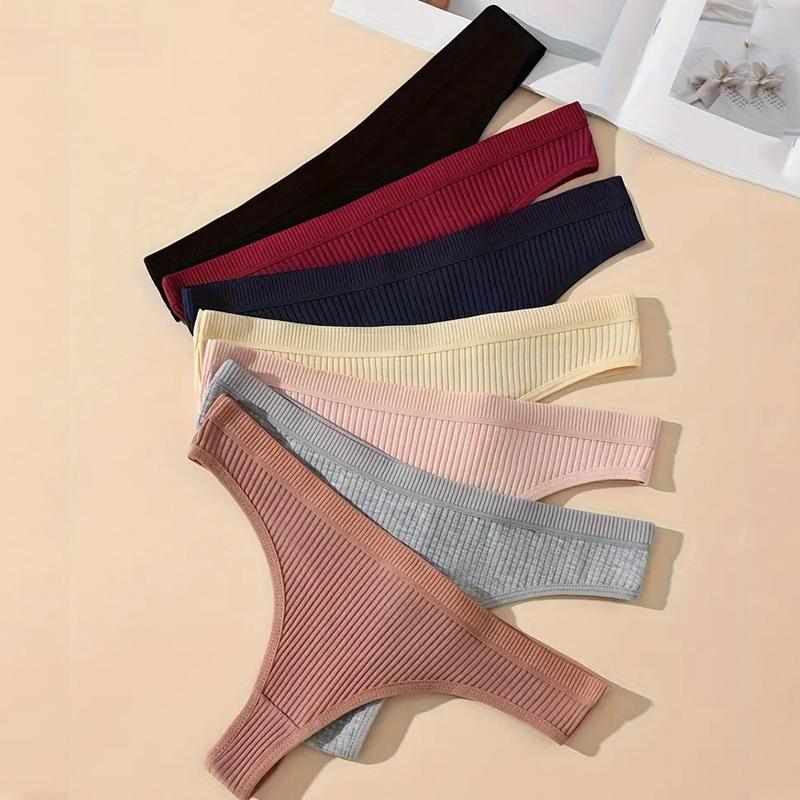 7Pcs/Set Women Cotton Thongs Sexy Underwear Soft Panties G-String Girls Briefs Low Waist Ladies Panty Breathable Female Lingerie