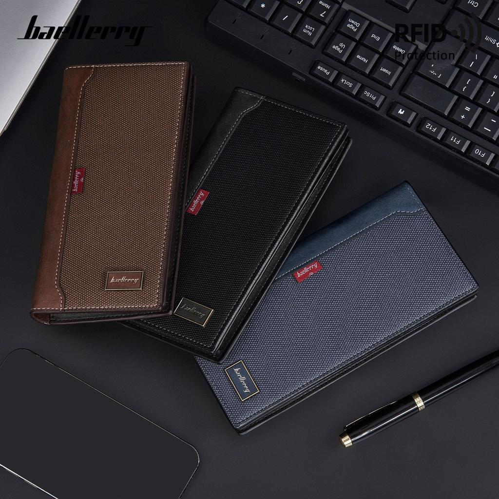New wallet men's long, European and American anti-theft brush business multi-card wallet zipper change bag