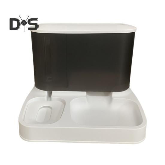 

Кормушка для кошек и диспенсер для воды, комплект без электричества, автоматическая кормушка большой емкости для маленьких и средних собак, домашних животных, щенков и котят белый