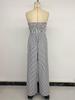 European and American Striped Jumpsuit - 2026 New Style, Ruched Bustier, Sleeveless, Backless for Women.
