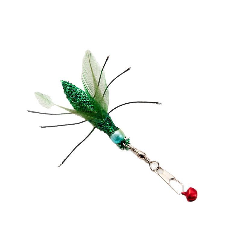 3pcs Artificial Insect Cat Toy Teaser Stick for Changing Heads Feather Pet Toys Wand Accessories
