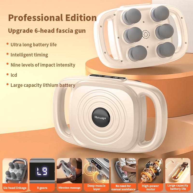 

Высокочастотный массажный пистолет, электрический массажер для расслабления мышц с 8 головками для боди-фитнеса, пистолет для фасции Style A хаки