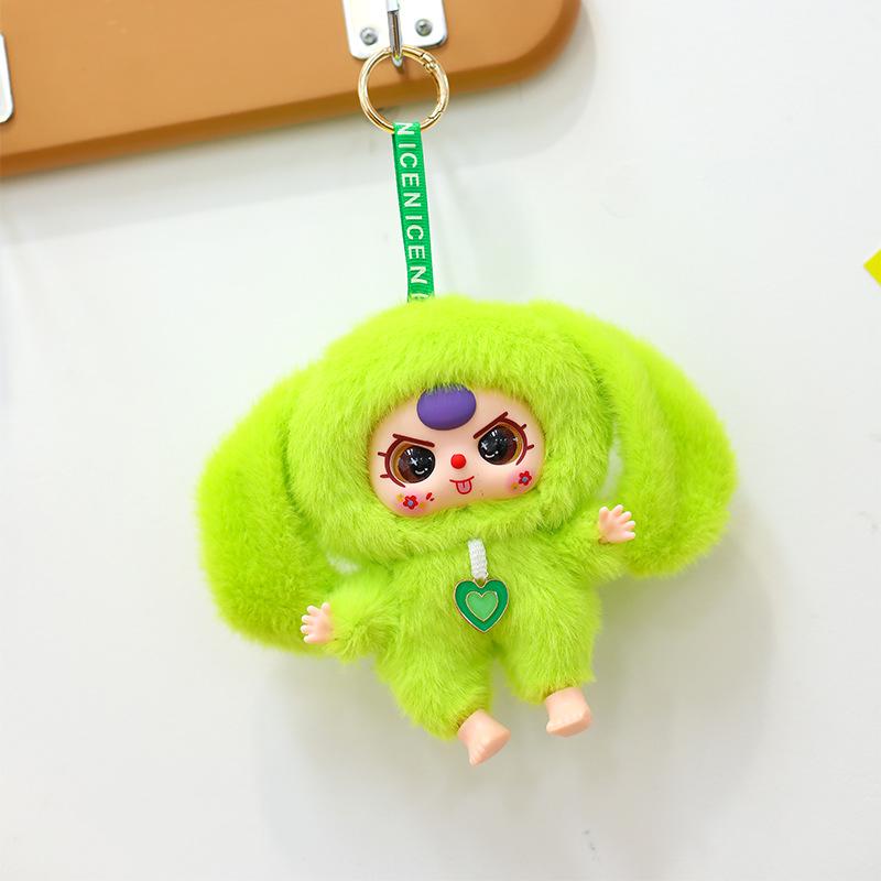 

Новая интернет-знаменитость милая милая кукла из серии трехлетних малышей креативная милая плюшевая виниловая кукла-кролик подарок на день рождения 15cm/0.06kg зелёный