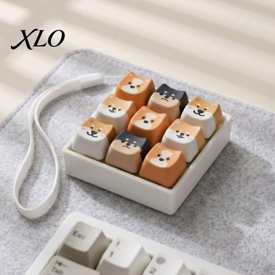 Dog Theme Fidget Keyboard Cartoon Toy, 1/2/3/4/9-Key Push Button Stress Adults Sensory Toys Relief Mini for Backpack Handbag Purse Charm Office