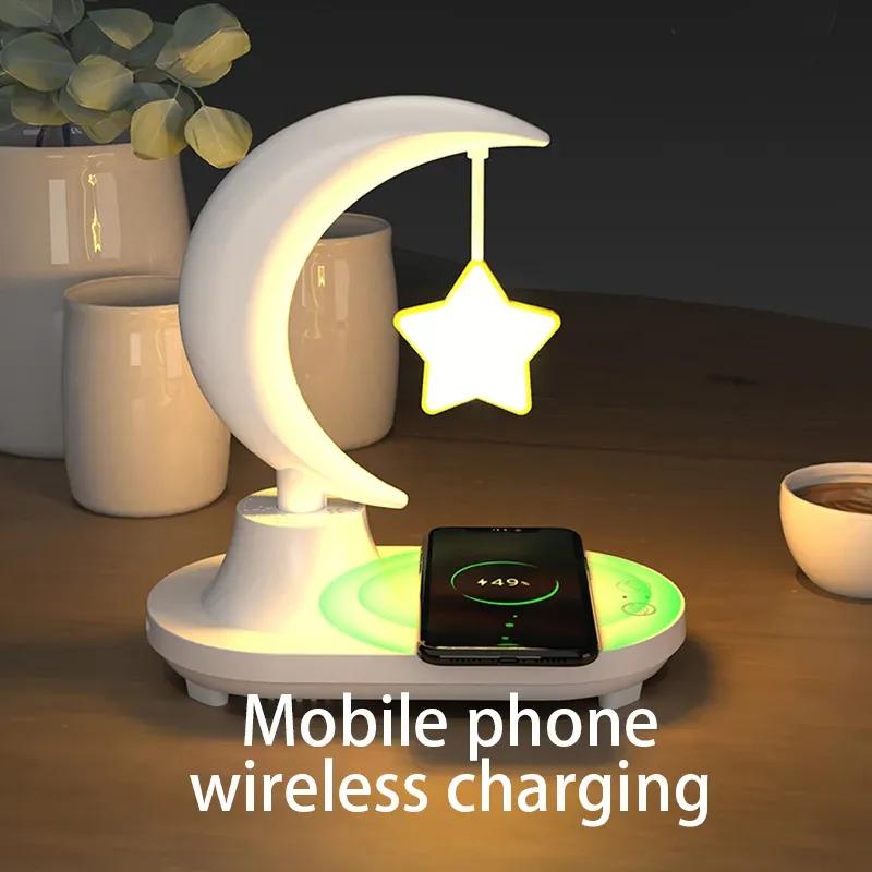 Music Night Light Speaker Ambient Bedside Lamp Computer Office Desktop Decoration Wireless Charging Game Music Dimmer