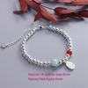 VENTFILLE 925 Sterling Silve Red Agate Bracelet for Women Flower Pendant Lucky Bead Originality Jewelry Gift Dropshipping