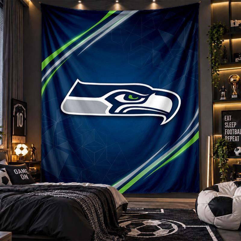 Arazzo da Appendere a Parete Stampa Seattle Seahawks Tessuto per Soggiorno Camera da Letto Decorazione per la Casa