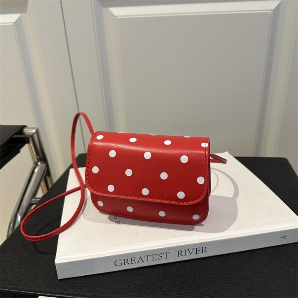 Sweet Mini Square Bag PU Single-Shoulder Bag New Polka Dot Crossbody Bag Dressy Occasions