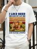 I Like Beer And My Cat Printing TShirt Women Cotton Summer Short Sleeve T Shirt Soft Loose ONeck Tops Casual Womans Clothes