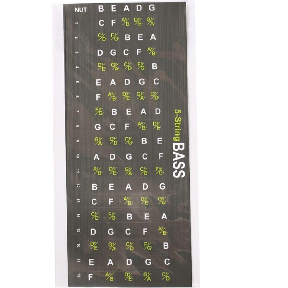Portable Guitar Fretboard Note Sticker Tone Guitar Chord Stickers  4-string Bass