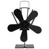 VidaXL Heat-Powered Stove Fan 5 Blades Black 51242